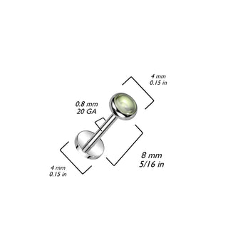 Titanium Labret Semi-precious Stone Push-In