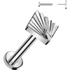 Titanium Labret Square diamond cut Push-In