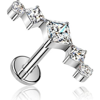 Titanium Labret zirconia cubic zirconia fan Push-In