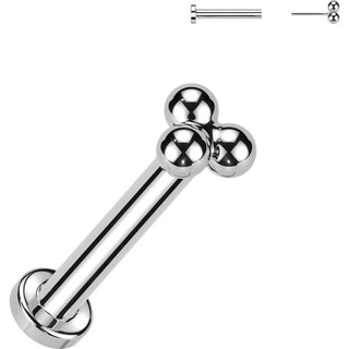 Titanium Labret Triangle Ball Push-In