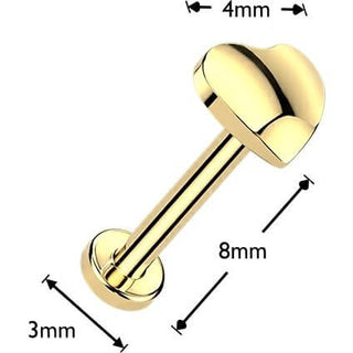 Titanium Labret heart Push-In