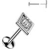 Titanium Labret diamond shape zirconia Push-In