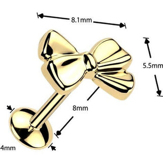Titanium Labret ribbon Push-In