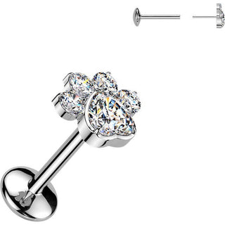 Titanium Labret paw zirconia Push-In