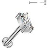 Titanium Labret rectangle zirconia Push-In