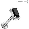 Titanium Labret rectangle zirconia Push-In