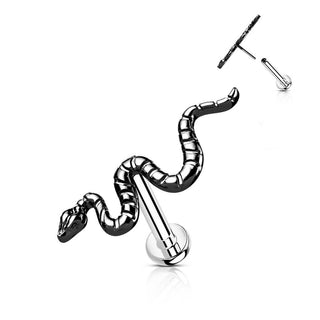 Titanium Labret Snake Push-In