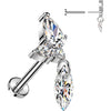Titanium Labret zirconia cluster marquise zirconia dangle Push-In