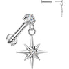Titanium Labret prong set zirconia star dangle Push-In