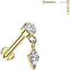 Titanium Labret bezel set zirconia zirconia cut zirconia dangle Push-In