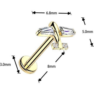 Titanium Labret zirconia airplane Push-In