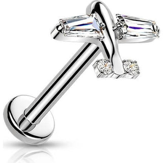 Titanium Labret zirconia airplane Push-In