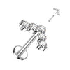 Titanium Labret L-shape 5 Zirconia Push-In