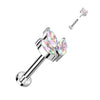 Titanium Labret Marquise Cut Zirconia Push-In