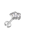 Titane Labret 3 Zircone Baguette Enfoncer