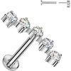 Titanium Labret 5 round zirconias Push-In