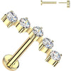 Titanium Labret 5 round zirconias Push-In
