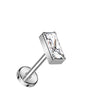 Titane Labret Zircone Rectangle Enfoncer