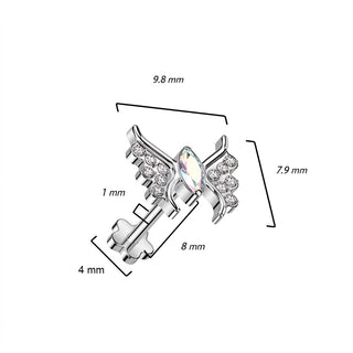 Titanium Labret Butterfly Zirconia Push-In