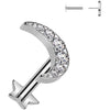 Titanium Labret Moon Zirconia star base Push-In