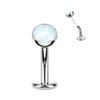 Titanium Belly Button Piercing Hemisphere Opal Push-In