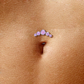 Titan Bauchnabelpiercing 5 Opal Silber Push-In