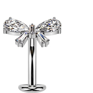 Titanium Belly Button Piercing bow zirconia Push-In