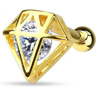 Barbell Diamant Zirkonia Gold