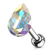 Barre Zircone Goutte Argent