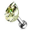 Barre Zircone Goutte Argent