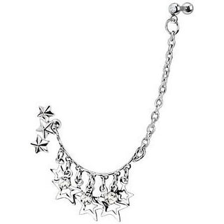 Barbell Chain Star Zirconia Silver