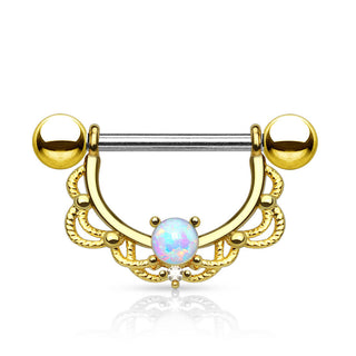 Nipple Piercing Wreath dangle Opal