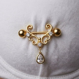 Nipple Piercing Heart Zirconia – getragen