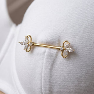 Nipple Piercing Double Heart – getragen