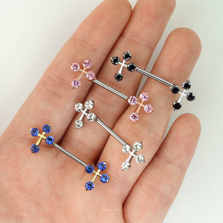 Nipple Piercing Cross Zirconia