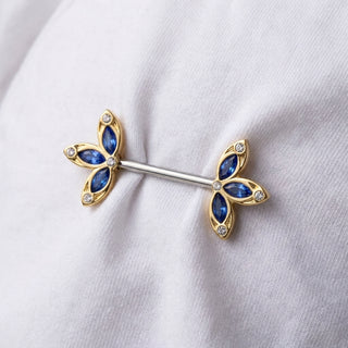 Nipple Piercing Flowers Zirconia – getragen