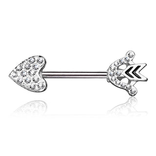 Nipple Piercing Heart Arrow Zirconia