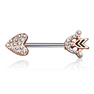 Nipple Piercing Heart Arrow Zirconia