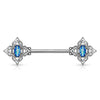 Nippelpiercing Blume Zirkonia Opal