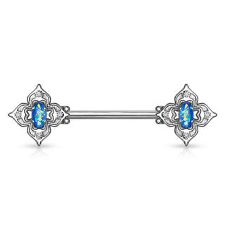 Nipple Piercing Flower Zirconia Opal