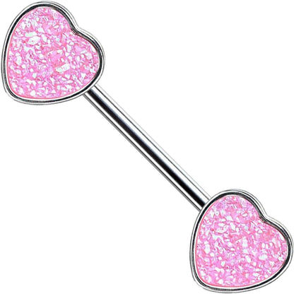 Nipple Piercing Heart shiny synthetic Stone