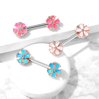 Nipple Piercing Flowers Opal