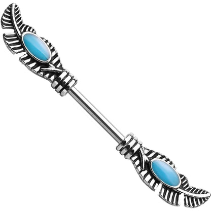 Nipple Piercing Feathers turquoise