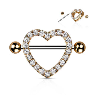 Nipple Piercing Heart Zirconia