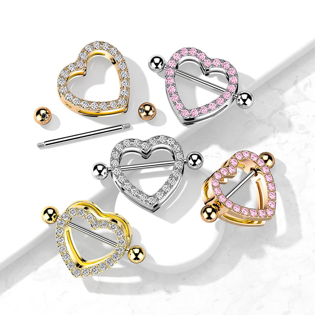 Nipple Ring Stainless Steel Heart Shape Nipple Rings Body Piercing Jewelry  | eBay