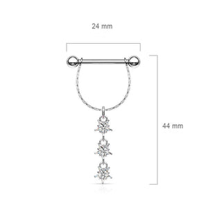 Téton Pendentif Étoile Zircone Argent