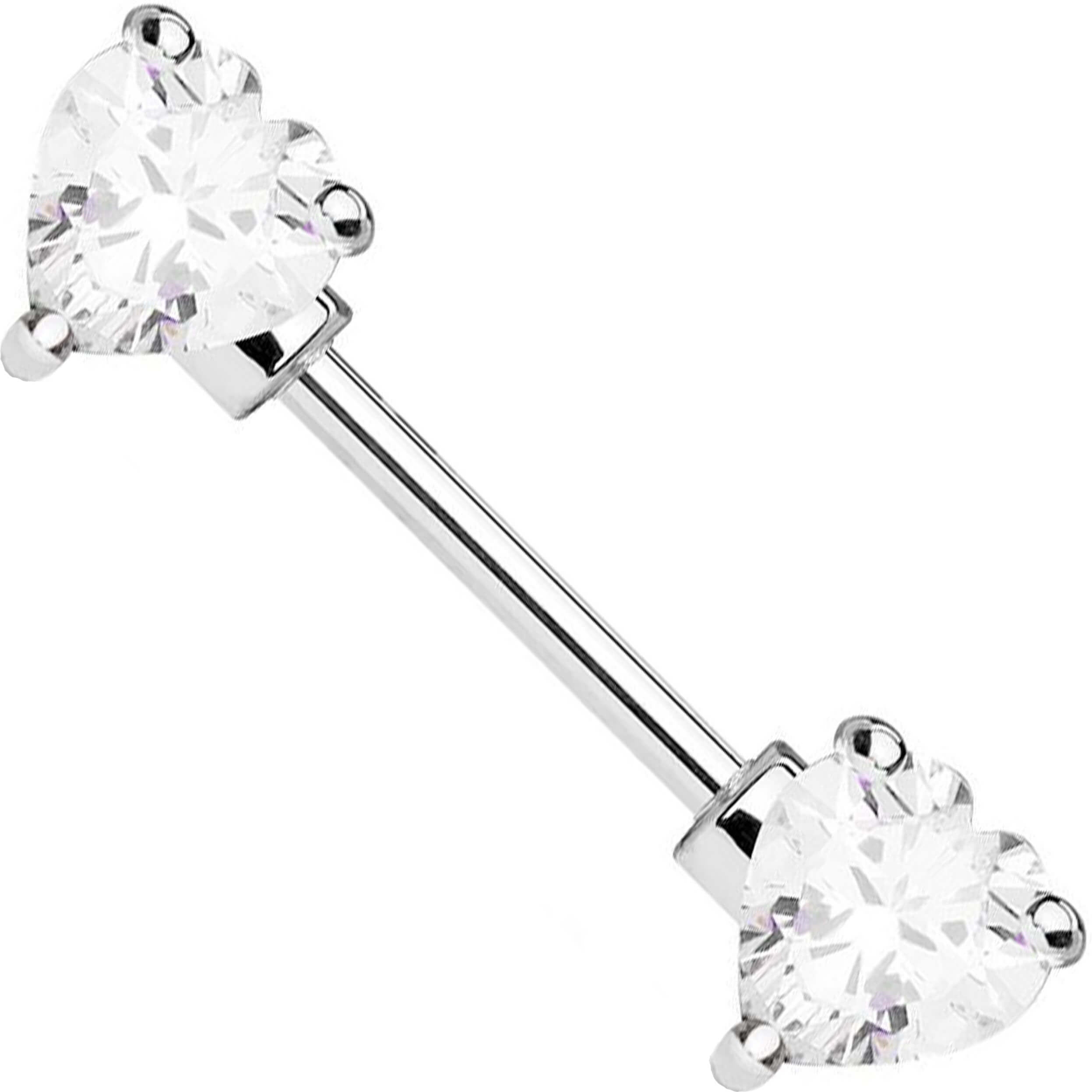 Nipple Piercing Heart Zirconia PiercingXXL Nipple Piercing Heart Zirconia PiercingXXL