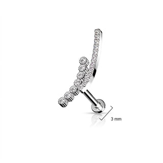 Labret Rod curved Zirconia Internally Threaded