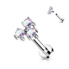 Labret Triangle Zirconia Internally Threaded