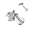 Labret Turtle Zirconia Internally Threaded